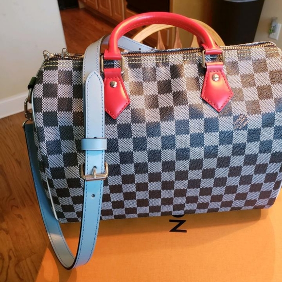 NWT Rare Louis Vuitton Red Black White Nicholas Ghesquiere Speedy 30 Bandoullere - Picture 6 of 12